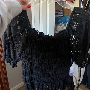 Black Lace Off-Shoulder Top